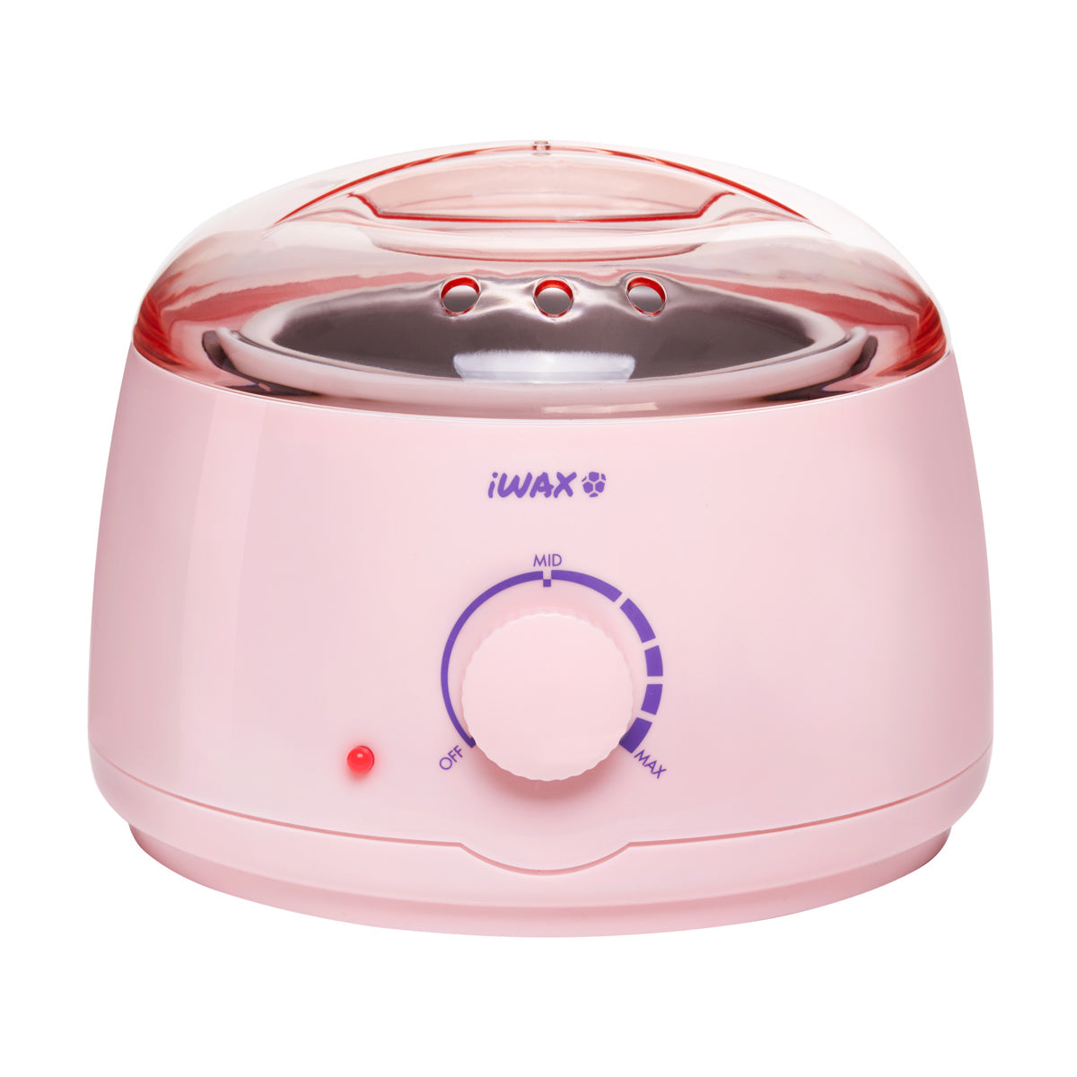 Profesionalus vaško šildytuvas skardinėms ir granulėms IWAX 100, 400ML, 100W (rožinės spalvos)