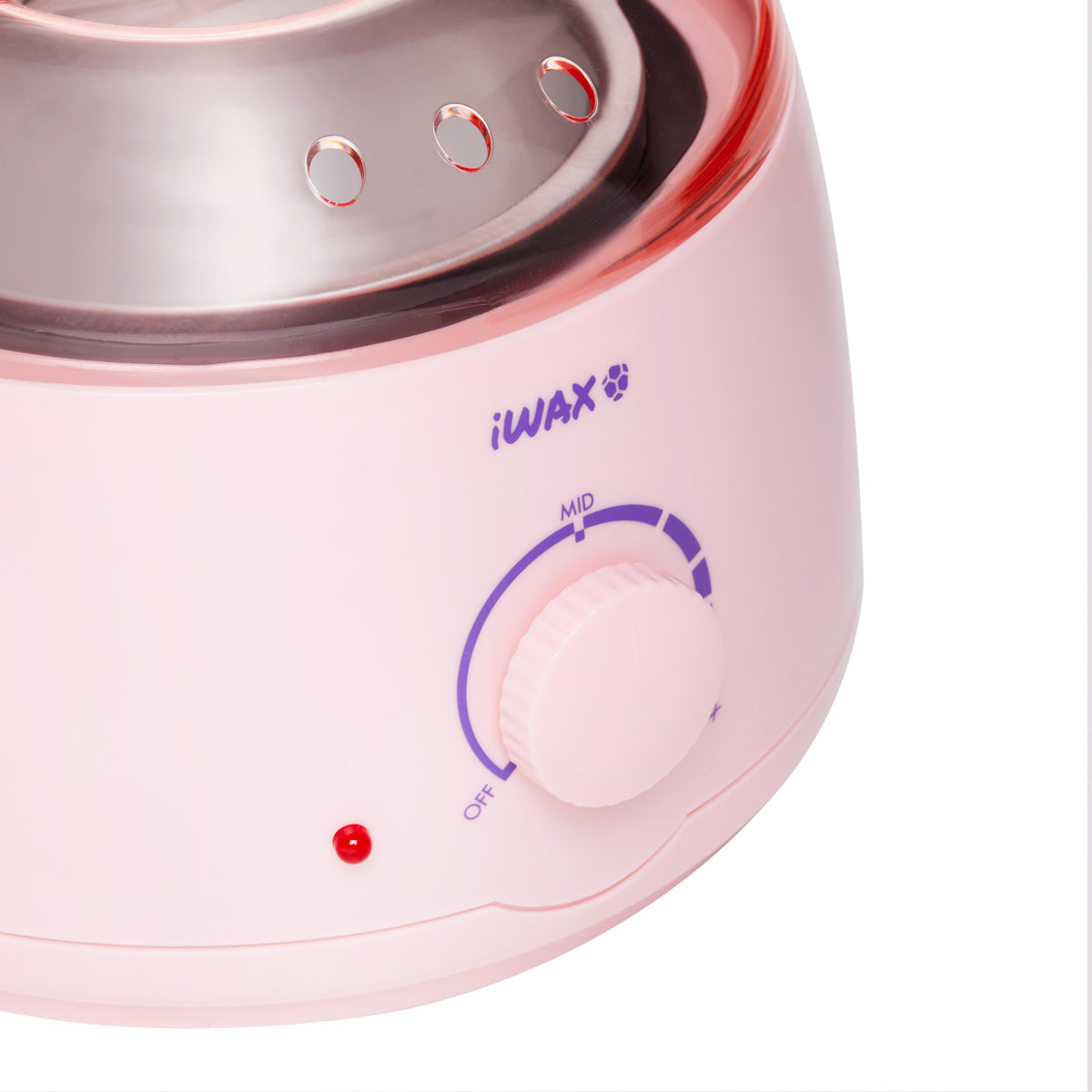 Profesionalus vaško šildytuvas skardinėms ir granulėms IWAX 100, 400ML, 100W (rožinės spalvos)
