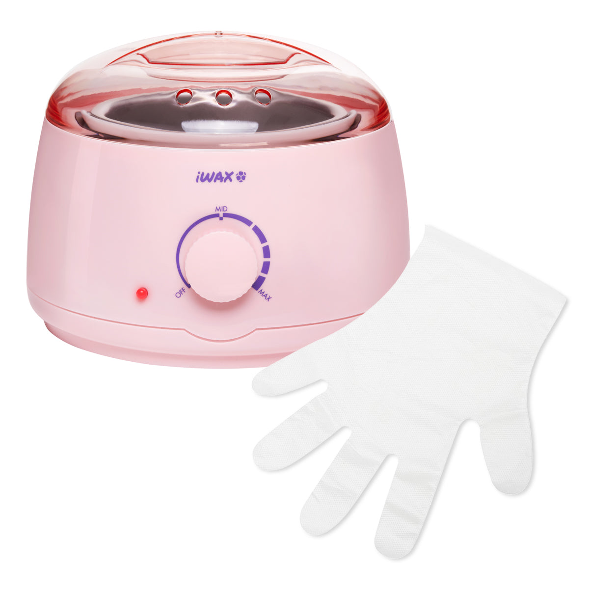 Profesionalus vaško šildytuvas skardinėms ir granulėms IWAX 100, 400ML, 100W (rožinės spalvos)