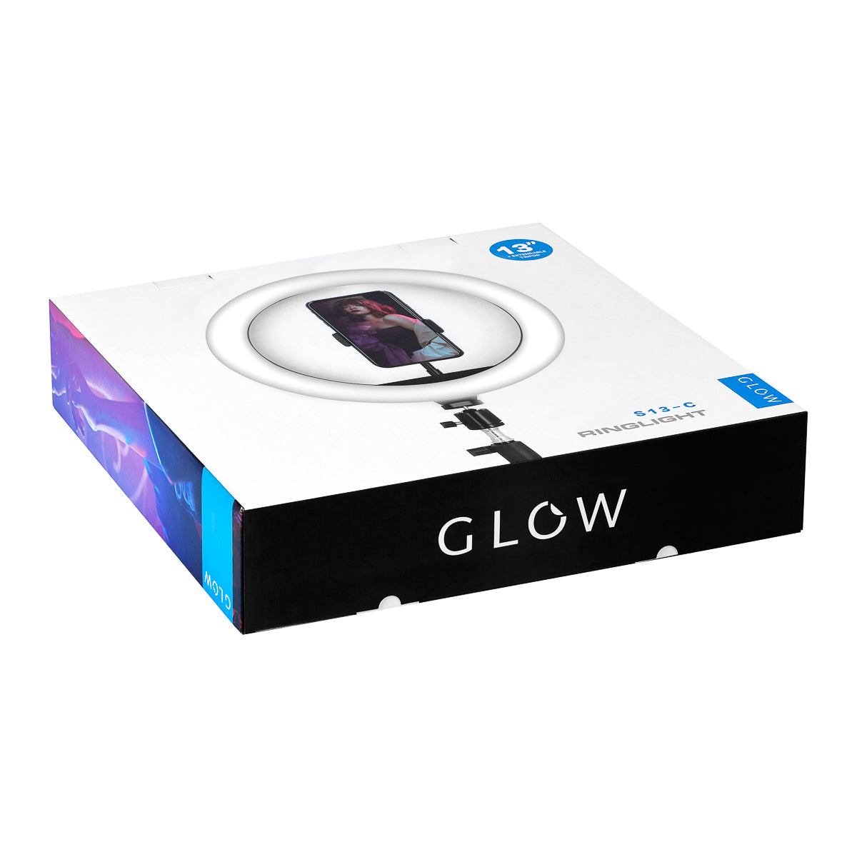 ŽIEDINĖ LEMPA SU STOVU, GLOW 13″ RGB, 10W