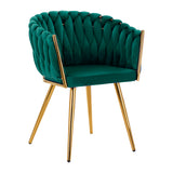 Grožio salono kėdė fotelis 4Rico QS-GW06G, aksominė žalia