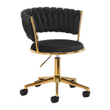 Grožio salono kėdė fotelis 4Rico QS-GW01G, aksominė juoda