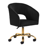 Grožio salono kėdė fotelis 4Rico QS-OF212G, aksominė juoda
