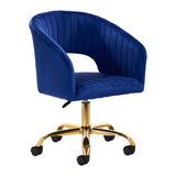 Grožio salono kėdė fotelis 4Rico QS-OF212G, aksominė mėlyna