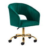 Grožio salono kėdė fotelis 4Rico QS-OF212G, aksominė žalia