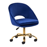 Grožio salono kėdė fotelis 4Rico QS-MF18G, aksominė mėlyna
