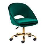 Grožio salono kėdė fotelis 4Rico QS-MF18G, aksominė žalia
