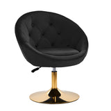 Grožio salono kėdė fotelis 4Rico QS-BL12G, aksominė juoda