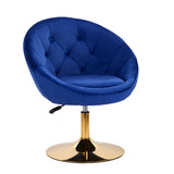 Grožio salono kėdė fotelis 4Rico QS-BL12G, aksominė mėlyna
