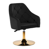 Grožio salono kėdė fotelis 4Rico QS-BL14G, aksominė juoda