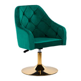 Grožio salono kėdė fotelis 4Rico QS-BL14G, aksominė žalia