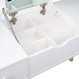 4-Toaletka biała ASTRID lustro 2 szuflady + taboret-4