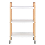 Kosmetologinis staliukas - vežimėlis HS09 (medienos imitacija/balta)