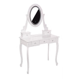 1-Toaletka biała KARI lustro LED + taboret-1