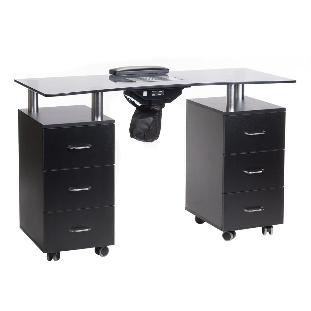 Manikiūro stalas + dulkių surinkėjas BD-3425-1+P (juoda)