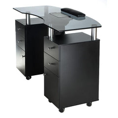 Manikiūro stalas + dulkių surinkėjas BD-3453+P (juoda)