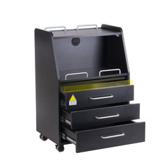 BD-T601 kosmetologinis vežimėlis- spintelė su UV saugykla, juoda sp.