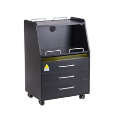 BD-T601 kosmetologinis vežimėlis- spintelė su UV saugykla, juoda sp.