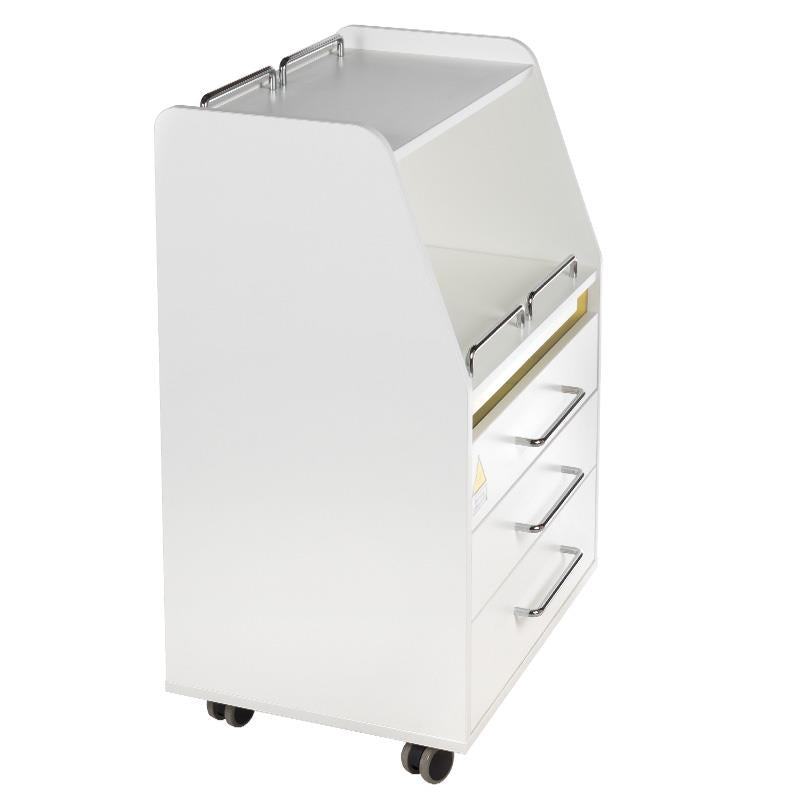 BD-T601 kosmetologinis vežimėlis- spintelė su UV saugykla, balta sp.