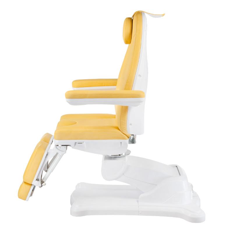 Elektrinė kosmetologinė kėdė - gultas pedikiūrui Mazaro BR-6672C 3 el. varikliai (geltona)